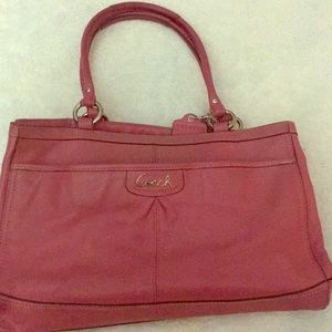 Pink leather Coach purse